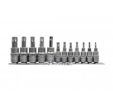 Набір головок торцевих з насадками TORX YATO 1/4" і 3/8" Т8-Т55 12 шт
