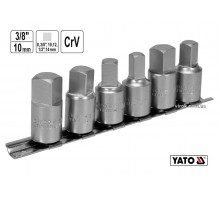 Набір торцевих головок для оливозливних пробок YATO 3/8" 3/8" 1/2" 8-10-12-14 мм 6 шт