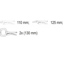 Кліщі затискні VOREL для зварювальних робіт, 4 шт.