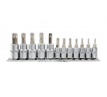 Набір головок торцевих з насадками TORX Security YATO 1/4" і 3/8" Т8-Т55 12 шт