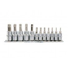 Набір головок торцевих з насадками TORX Security YATO 1/4" і 3/8" Т8-Т55 12 шт