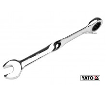Ключ ріжково-накидний з тріщаткою кручений 90° YATO 17 x 228 мм HRC 40-45 Cr-V