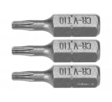 Насадка викруткова STHOR "TORX" T10 x 25 мм HEX 1/4" Cr-V 3 шт