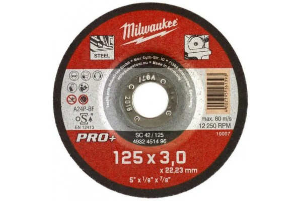 Диск відрізний по металу Milwaukee SCS 42 PRO+ 125х3 мм (4932451496) Диск відрізний по металу Milwaukee SCS 42 PRO+ 125х3 мм (4932451496)