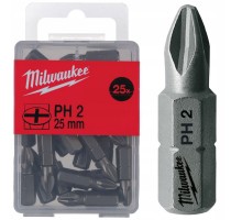 Біта MILWAUKEE, PH2, 25мм, (25шт)