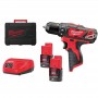 Дриль-шуруповерт MILWAUKEE M12 BDD-202C обертовий момент 30 Нм 4933441915 (+2 акумулятори, зарядний