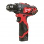 Дриль-шуруповерт MILWAUKEE M12 BDD-202C обертовий момент 30 Нм 4933441915 (+2 акумулятори, зарядний