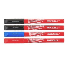 Набір маркерів Fine Tip InkZAll MILWAUKEE, синій/червоний/чорний/чорний, (4шт)