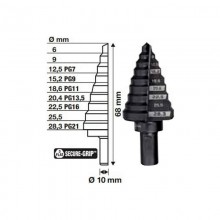 Свердло ступінчасте Step Drill MILWAUKEE, для електриків PG7-PG21 з кроком 2мм