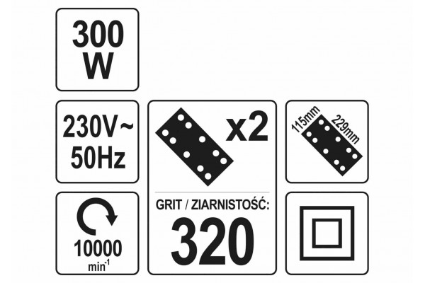 Вібраційна орбітальна шліфмашина YATO 300 Вт 115-230 мм Вібраційна орбітальна шліфмашина YATO 300 Вт 115-230 мм