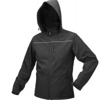 Куртка робоча SOFTSHELL з прикріп капюшоном YATO розм XXXL, чорна, 3 кишені, 96% поліест і 4% спанде