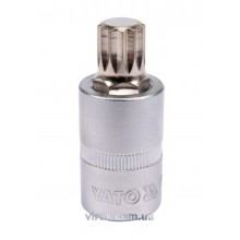 Головка торцева з насадкою викрутковою SPLINE YATO 1/2" M14 х 55 мм