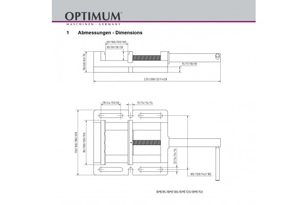 Верстатні лещата Optimum BME 85