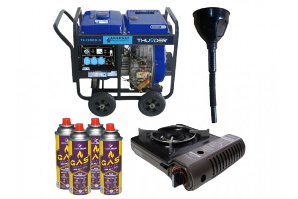 Дизельний генератор THUNDER TS-12000-D + газова плитка Orcamp CK-505 + 4 газових картриджа 400 мл Дизельний генератор THUNDER TS-12000-D + газова плитка Orcamp CK-505 + 4 газових картриджа 400 мл