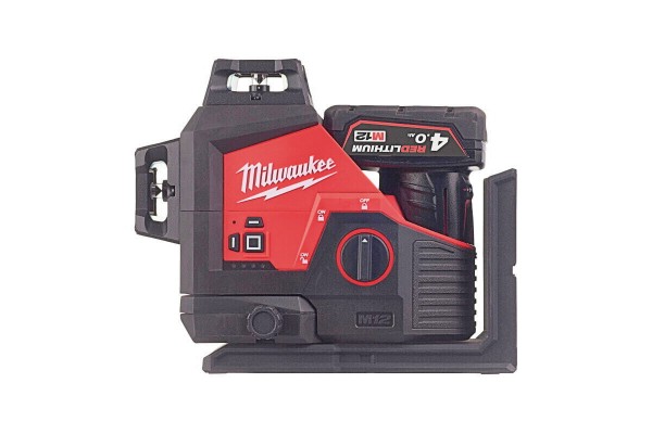 Нівелір лазерний 3D акумуляторний MILWAUKEE, M12 3PL-401C (+заряд. пристрій. ,1акум.Х4Аг, кейс)