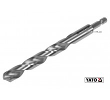 Свердло по металу YATO 12 x 151/101 мм HEX-1/4" HSS 6542 для нержавіючої конструктивної легованої сталі
