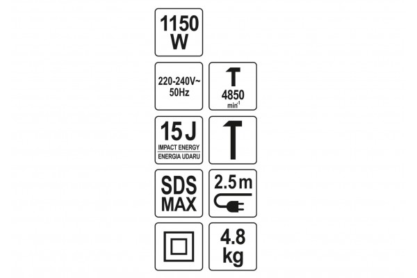 Відбійний молоток мережевий SDS-Max YATO 1150 Вт