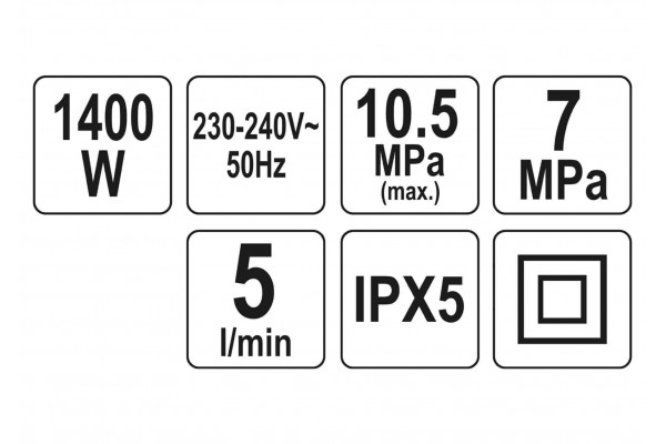 Мийка високого тиску мережева YATO 1400 Вт 10.5 МПа 5 л/хв 5 м
