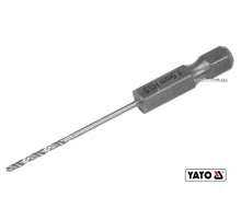 Свердло по металу YATO 1.5 x 57/26 мм HEX-1/4" HSS 6542 для нержавіючої конструктивної легованої сталі