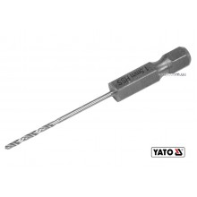 Свердло по металу YATO 1.5 x 57/26 мм HEX-1/4" HSS 6542 для нержавіючої конструктивної легованої сталі