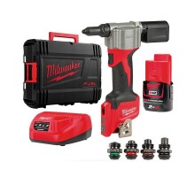 Акумуляторний заклепочник MILWAUKEE M12 BPRT-201X діаметр закл. 2,4-4,8мм 4933464405 (+ заряд.пристр