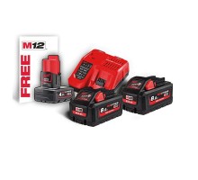 Енергокомплект акумуляторний Li-Ion MILWAUKEE, M18 HNRG-802 (+заряд.пристрій, 2 акум. M18 HB8(8Аг),