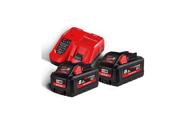 Енергокомплект акумуляторний Li-Ion MILWAUKEE, M18 HNRG-802 (+заряд.пристрій, 2 акум. M18 HB8(8Аг),