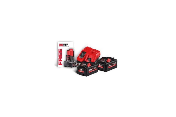 Енергокомплект акумуляторний Li-Ion MILWAUKEE, M18 HNRG-802 (+заряд.пристрій, 2 акум. M18 HB8(8Аг),