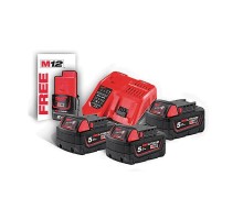 Енергокомплект акумуляторний Li-Ion MILWAUKEE, M18 NRG-503 (+заряд.пристрій, 3 акум. M18 В5(5Аг), 1