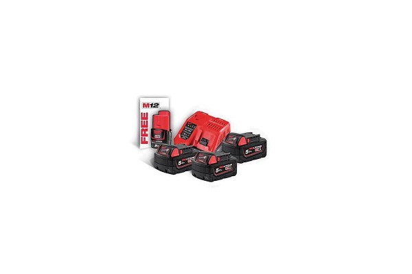 Енергокомплект акумуляторний Li-Ion MILWAUKEE, M18 NRG-503 (+заряд.пристрій, 3 акум. M18 В5(5Аг), 1