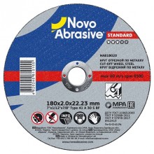 Диск відрізний по металу NovoAbrasive STANDARD 41 14А, 180х2х22.23 мм (NAB18020)