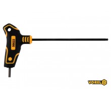 Ключ шестигранний Т-подібний з кульковим наконечником VOREL HEX 3 x 100 x 72 мм Cr-V 6150