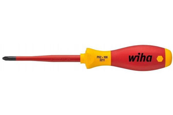 Викрутка діелектрична Wiha Soft Finish Slim Fix VDE PH2х100 мм (W35394) Викрутка діелектрична Wiha Soft Finish Slim Fix VDE PH2х100 мм (W35394)