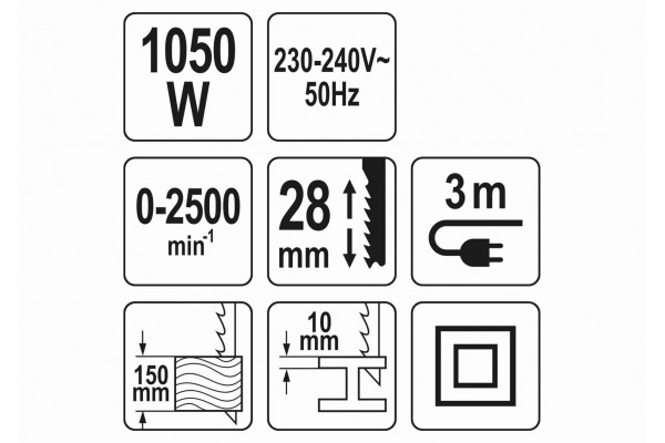 Пила шабельна YATO 1050 Вт 2500 об/хв 28 мм