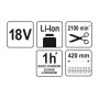 Кущоріз акумуляторний телескопічний YATO Li-Ion 18 В полотно 42 см ручка 1.8-2.8 м (БЕЗ АКУМУЛЯТОРА)