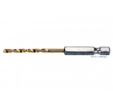 Свердло по металу з шестигранним хвостовиком 1/4" YATO HSS-TiN 3.5 х 90/39 мм