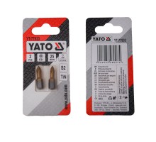 Насадка викруткова YATO PZ1 х 25 мм. HEX 1/4", покрита титаном, 2 шт.