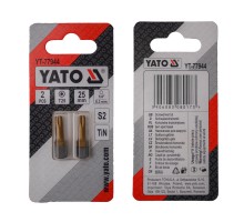 Насадка викруткова YATO TORX T25 х 25 мм. HEX 1/4", покрита титаном, 2 шт.