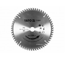 Диск пиляльний по ПВХ YATO 185 х 20 x 2.5 x 1.5 мм 60 зубців R.P.M до 9000 1/хв