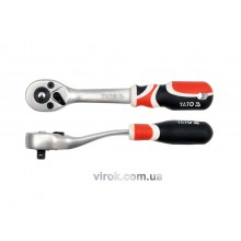 Тріщатка 1/4" з вигнутою ручкою YATO 155 мм 72 зубці