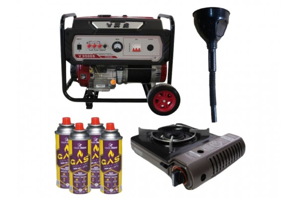 Бензиновий генератор EF Power V9500S + газова плитка Orcamp CK-505 + 4 газових картриджа 400 мл Бензиновий генератор EF Power V9500S + газова плитка Orcamp CK-505 + 4 газових картриджа 400 мл