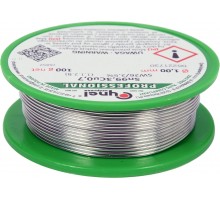 Припій без свинцю CYNEL, : Ø1 мм, Sn99,3-Cu0,7 дротяний на котушці з флюсом 100 г