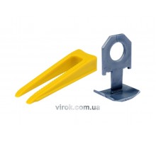 Кліпси і клини для вирівнювання викладання керамічної плитки VOREL 300+100 шт