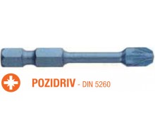 Насадка викруткова ударна BLUE SHOCK USH PZ3 x TORSION 50 мм 5 шт