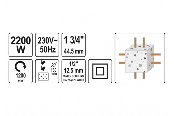 Машина для свердління зі штативом YATO 2200 Вт 1200 об/хв