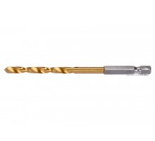Свердло по металу з шестигранним хвостовиком 1/4" YATO HSS-TiN 5.5 х 113/57 мм