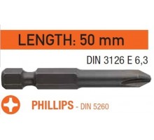 Насадка викруткова USH 1/4" хрестова PH3 х 50 мм 10 шт