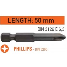 Насадка викруткова USH 1/4" хрестова PH3 х 50 мм 10 шт