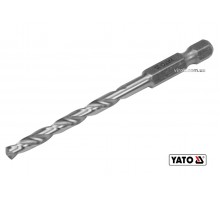 Свердло по металу YATO 4.5 x 80/47 мм HEX-1/4" HSS 6542 для нержавіючої конструктивної легованої сталі