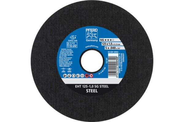 Диск відрізний Pferd SG Steel (125x1.0x22.2 мм) (4007220236444)